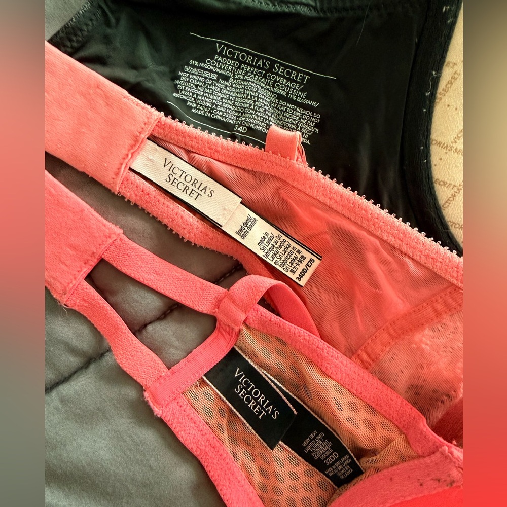 Victoria's Secret Lace Push up Bra Trio - Pink and Gray - Picture 2 of 2